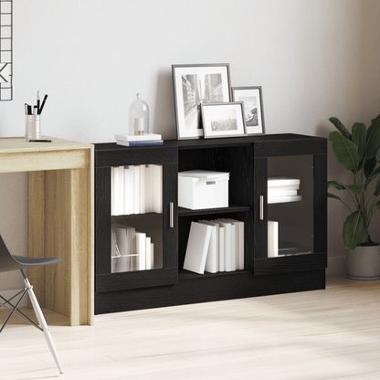 Sideboard Black Oaken 120x30.5x70cm Gemaakt van Engineered Wood Removable storage practical