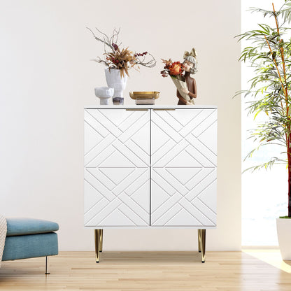 Sideboard – Dressoir – Buffetkast – Opbergkast – Witte Kast – Warm Wit – Verstelbare Planken – Compact Design