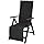 Grand patio Garden Chair, Folding Aluminium Lounger, High Backrest with 6-Way Adjustable, Mesh Fabric, Weatherproof, Sun Lounger for Balcony, Patio (Black) - QUORE