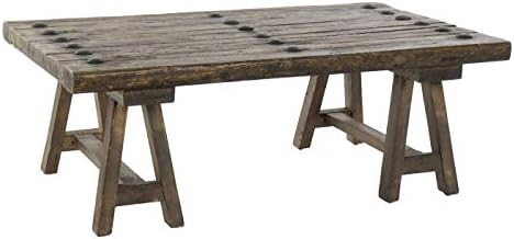 DRW Salontafel van iepenhout, bruin, 110 x 70 x 40 cm