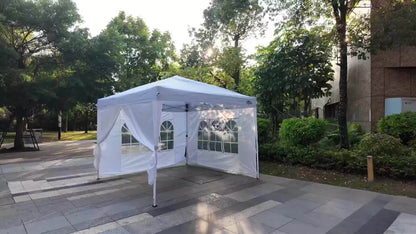 Partytent – Pop-up Tent – Feesttent – Tuintent – Paviljoen – 3,05x3,05 m – Waterdicht – Verstelbare Hoogte – Met Afneembare Zijwanden