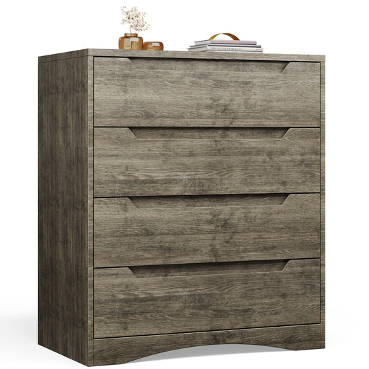 Vierladen Kast – Ladenkast – Opbergkast – Ladekast – Commode – Antracietgrijs – Grote Capaciteit 3,2 Cu Ft – Anti-Kantel Veiligheidsfunctie