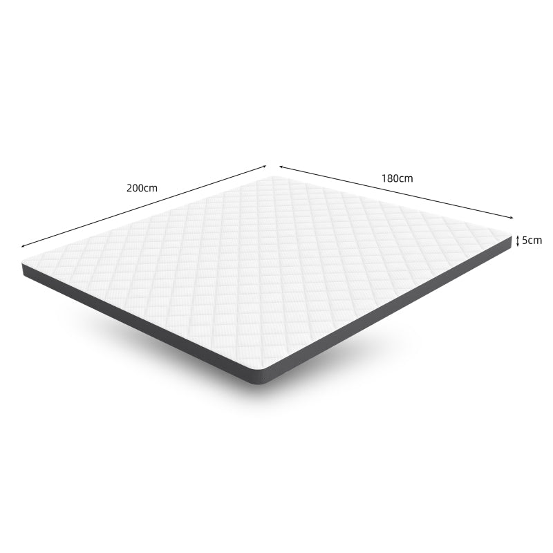 Matras – Slaapmatras – Bedmatras – Vlakmatras – Traagschuimmatras – 180 x 200 cm – Medium Stevig – 7-Zone Ergonomisch Schuim – Polyester Hoes – 7 cm Hoogte – Allergievriendelijk