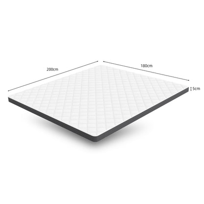 Matras – Slaapmatras – Bedmatras – Vlakmatras – Traagschuimmatras – 180 x 200 cm – Medium Stevig – 7-Zone Ergonomisch Schuim – Polyester Hoes – 7 cm Hoogte – Allergievriendelijk