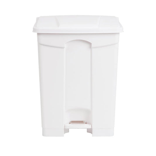 Jantex Kitchen Pedal Lid Bin White 65ltr Waste Polypropylene Catering Equipment - QUORE
