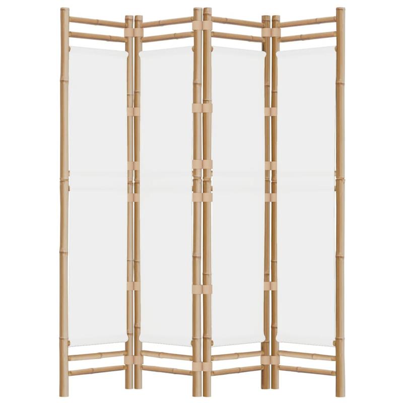 Paravent – Kamerscherm – Roomdivider – Scheidingswand – Privacy Scherm – Vouwbaar – Bamboe & Canvas – 160 cm Breed