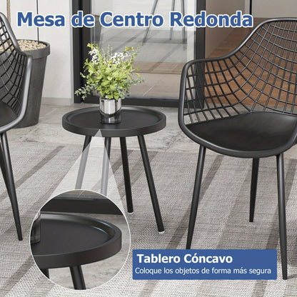 Tuinstoelset – Tuinstoelen – Bistroset – Stoel En Tafel Set – Balkonset – PP Zitting En Tafelblad – Metalen Frame – Comfortabel En Weerbestendig