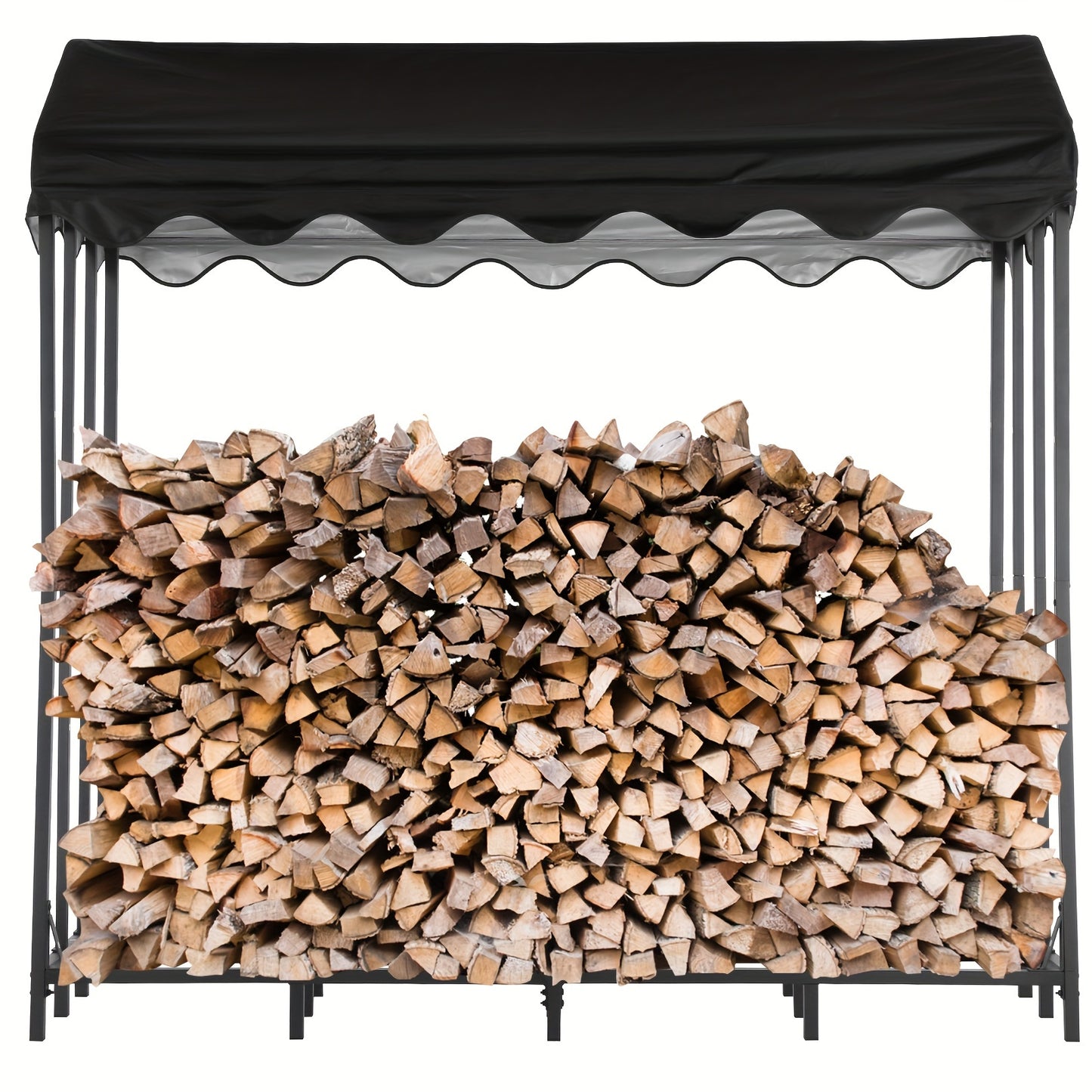 Houtopslag – Brandhoutrek – Haardhoutrek – Houtberging – Houtrek – Extra Groot 185x185x70 cm – Gepoedercoat Legeringsstaal Met Anti-Kantel Beveiliging & Robuuste Stevige Constructie