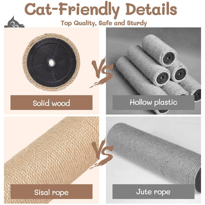 Krabpaal – Kattenboom – Kattenhuis – Kattenmeubel – Klimmeubel – 5-in-1 Muurklimset – Massief Hout – Ruimtebesparend Design