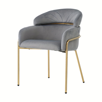 Eetkamerstoel – Stoel – Kuipstoel – Woonkamerstoel – Lounge Stoel – Velvet Bekleding – Metalen Poten – Licht Luxe – Comfortabel Design