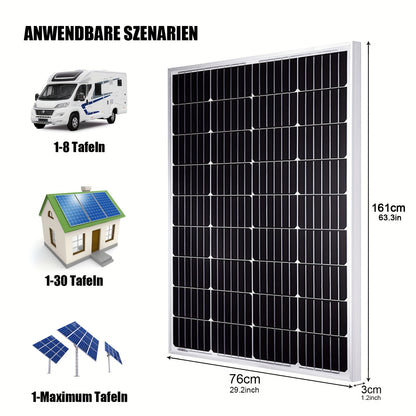 Zonnepaneel – Solar Panel – Zonnecel – Energiepaneel – Duurzaam Paneel – 100W Monokristallijn – 19% Efficiëntie – Lichtgewicht Glasbescherming