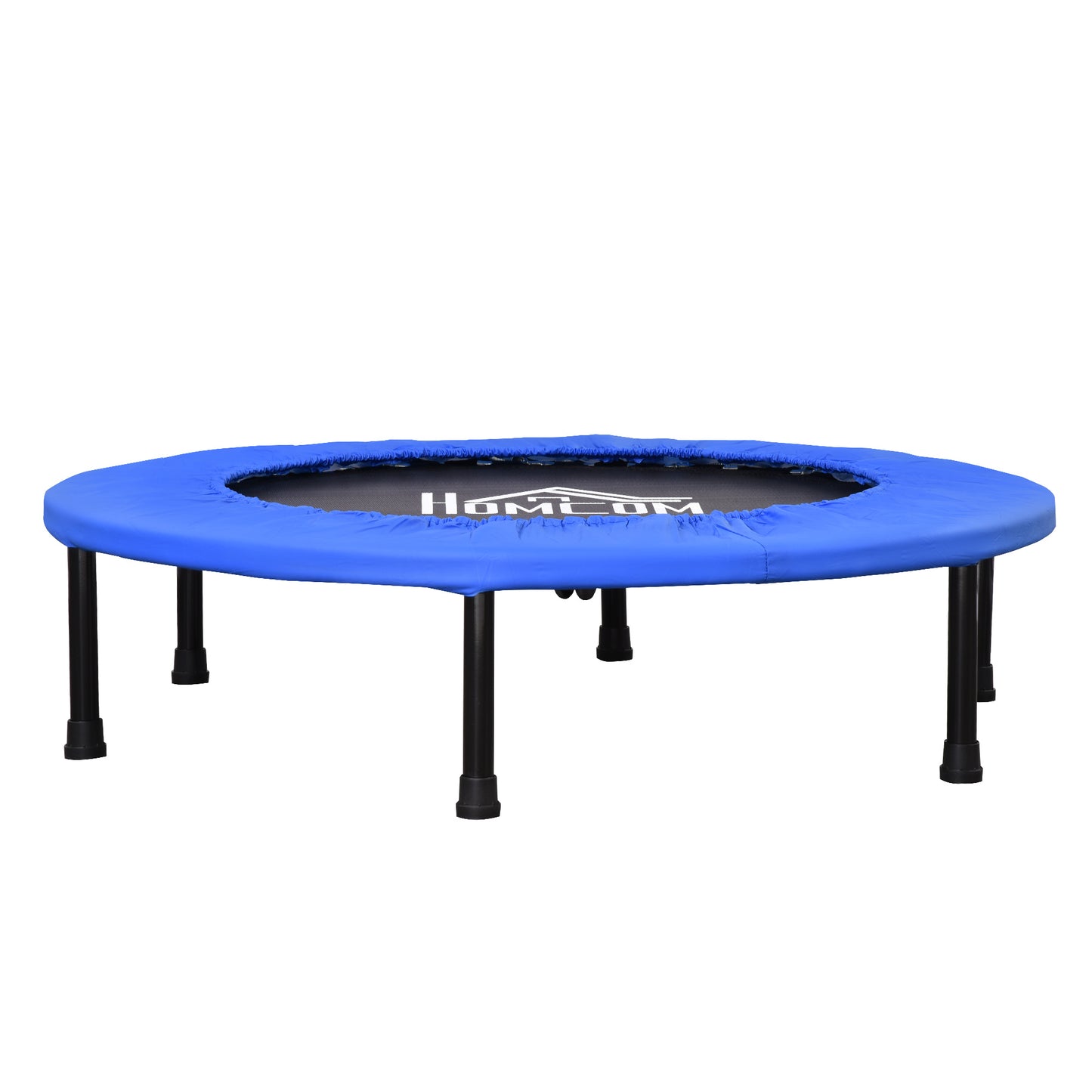 Fitness Trampoline – Mini Trampoline – Springmat – Trainingsapparaat – Indoor Trampoline – Zwart/Blauw – Compact Ø91 cm – Antislip Voeten & 100 kg Belastbaar