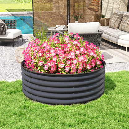 Hoogtebed – Verhoogd Bed – Plantenbak – Moestuinbak – Tuinbak – Gepoedercoat Staal – 120x120x43 cm – Ergonomisch & Weerbestendig