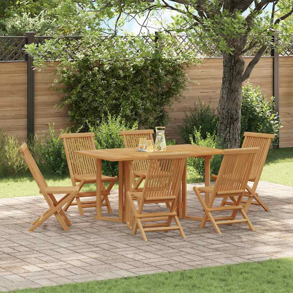 Tuinset – Tuinmeubelset – Eettafelset – Diningset – 7-Delig – Acaciahout – Inklapbaar – Compact 56x62x90 cm