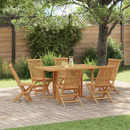Tuinset – Tuinmeubelset – Eettafelset – Diningset – 7-Delig – Acaciahout – Inklapbaar – Compact 56x62x90 cm