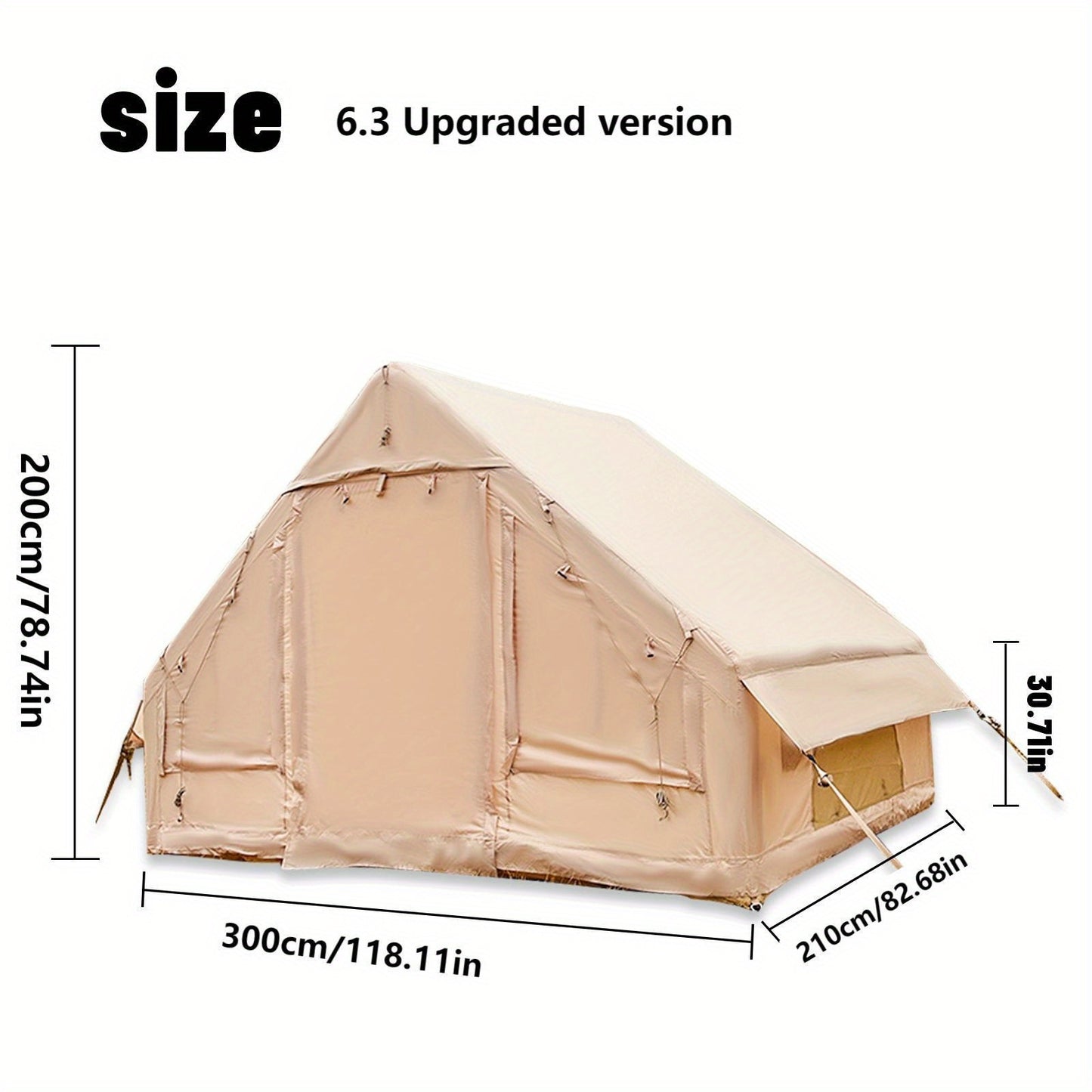 Opblaastent – Opblaasbare Tent – Familietent – Glamping Tent – XXL Koepeltent – Ruim Voor 8 Personen – Inclusief Stove Jacks