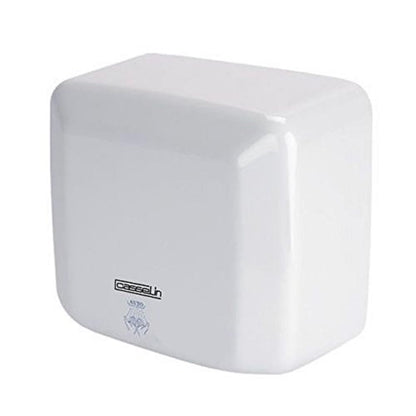 Handdroger – Automatische Handdroger – Infrarood Handdroger – Elektrische Handdroger – Snel Droogapparaat – 2500 W Vermogen – 360° Draaiend Mondstuk – Wit Gelakt of RVS