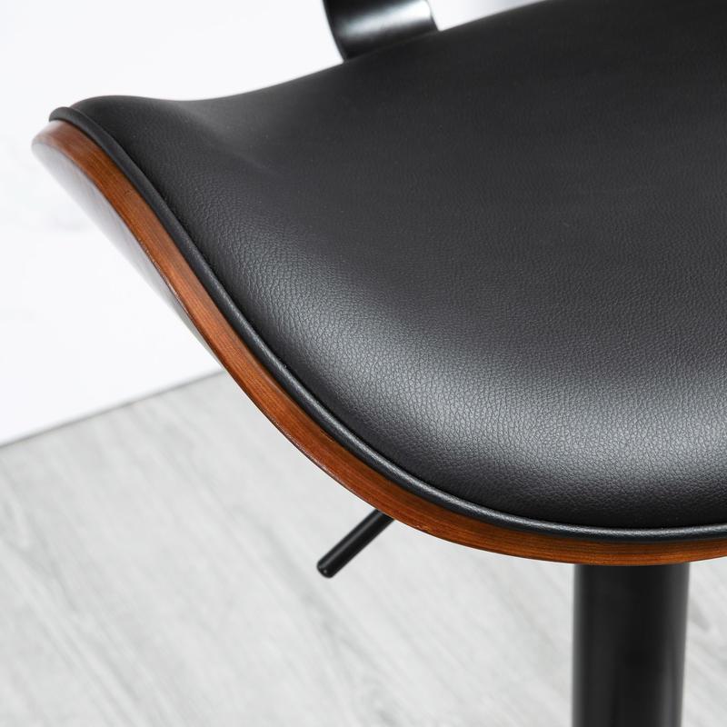 Barkruk – Barstoel – Kruk – Hoge Stoel – Verstelbare Barkruk – Draaibaar Zitvlak – Ergonomisch Kussen – Stevig Metaal Hout Frame – Ruimtebesparend Design