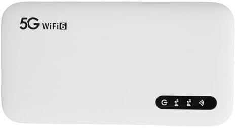 5G WiFi 6e hotspot router met simkaartsleuf, 6 apparaten high-speed poort, 6100mAh draagbare wifi hotspot voor telefoon, tablet, intieme reizen