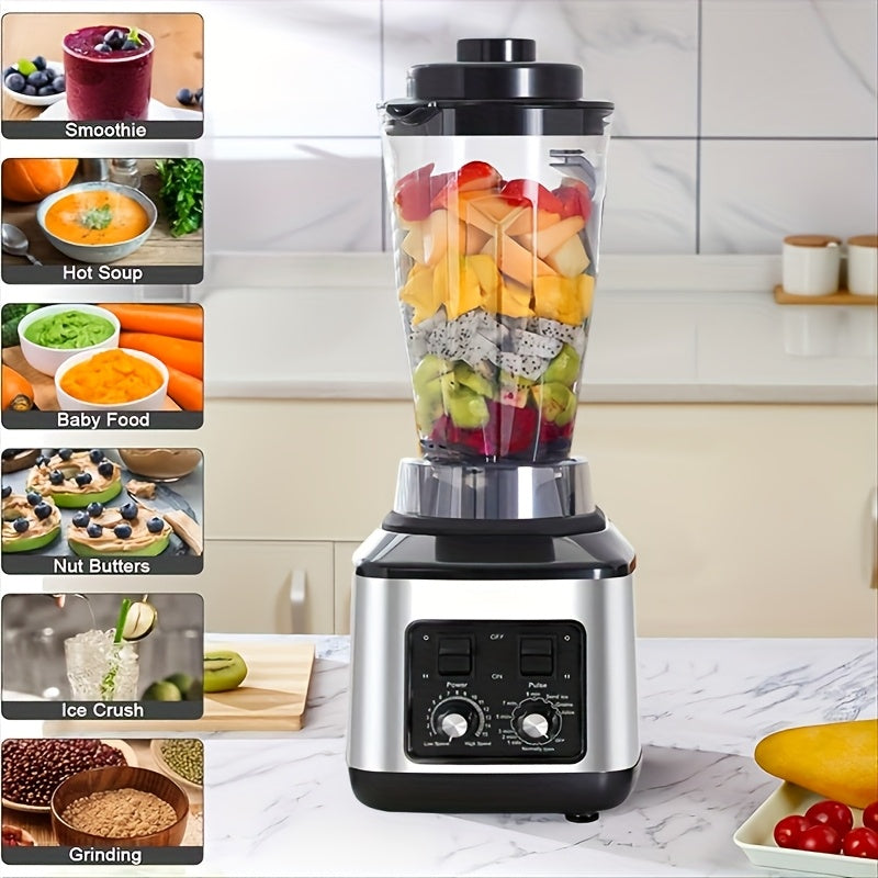 Multifunctionele Keukenmachine – Blender – Food Processor – Sapmaker – IJscrusher – Grote Inhoud 3L+1,5L+0,5L – Krachtige 9500W Motor – Stille Frequentie Technologie