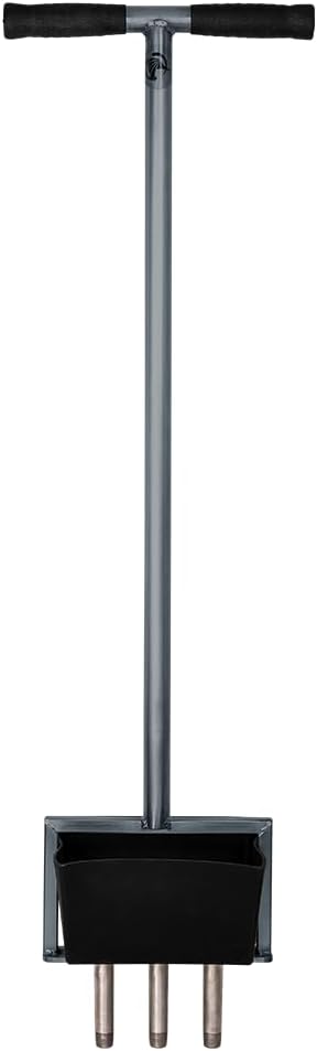 Handaerificer – Gazonbeluchter – Beluchtingsvork – Grasverdichter – Aerator – 3 Holle Lepels 20 mm – Gepoedercoat Stalen Frame Antraciet