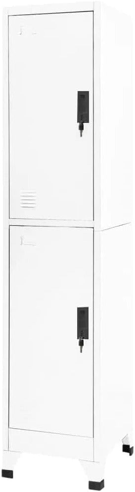 vidaXL Locker cabinet 38x45x180cm steel white, storage cabinet, locker, locker, locker, cabinet, safe, storage cabinet, steel locker, office cabinet, storage cabinets, cupboards - QUORE