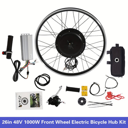 Fietswiel – Voorwiel – Stadsfiets Wiel – Elektrisch Wiel – Fiets Upgrade Kit – 26 Inch Aluminium Velg – 1000W Borstelloze Motor