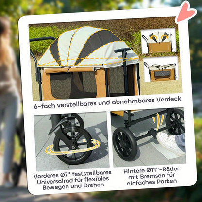 Hondenwagen – Hondenbuggy – Huisdierenwagen – Wandelwagen – Dierenwagen – Inklapbaar & Lichtgewicht – All-Weather Mesh Bescherming