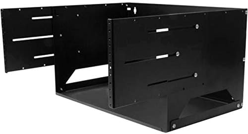 StarTech.com 2 Post 4U Open Frame Wandmonteerbare Server rack met Ingebouwd Schap, Verstelbare Diepte, Compacte Netwerk Rack voor Data/AV/Electronica/Computer Apparatuur, TAA Compliant (WALLSHELF4U)