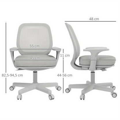 Bureaustoel – Ergonomische Stoel – Office Chair – Kantoorstoel – Verstelbare Bureaustoel – Draaibaar – Ademend Mesh – Max. 120 kg – Grijs