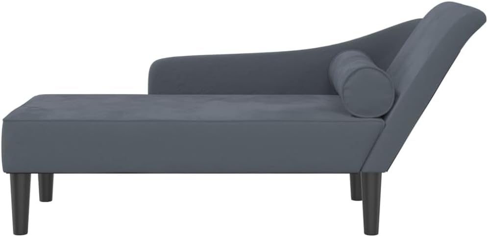 Chaise Longue – Lounge Sofa – Sofa – Fauteuil – Loungeset – Donkergrijs – Fluwelen Bekleding – Compact Formaat