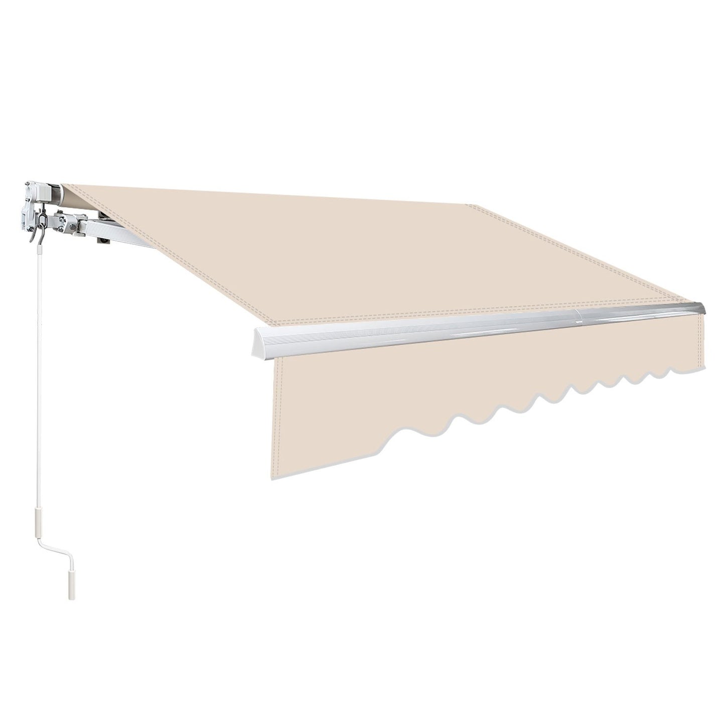 Uitvalscherm Balkonzonwering – Zonnescherm Terrasdoek – Slingerzonnescherm – Uitvalscherm Veranda – Beige Kleur – Aluminium Frame – 300x250 cm – UV-Bescherming