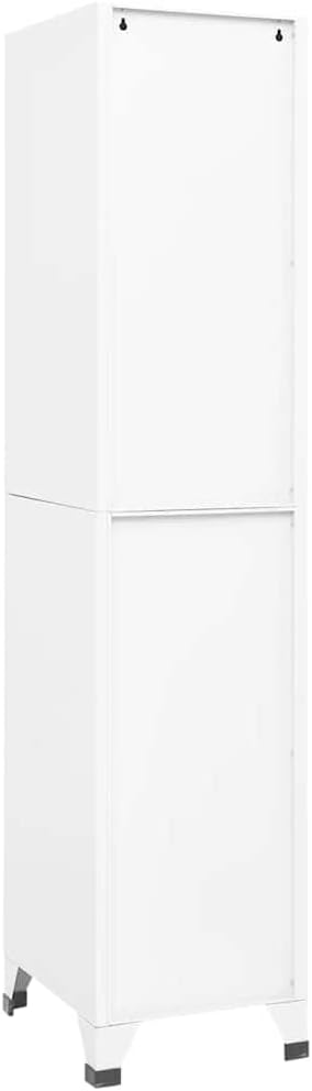 vidaXL Locker cabinet 38x45x180cm steel white, storage cabinet, storage cabinet, garage storage cabinet, locker, locker, locker wardrobe, locker cupboard black - QUORE