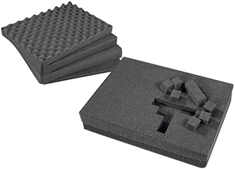 TOMcase waterdichte Buitenkoffer 56x43x22 cm met Rasterschuim/Kubusschuim; IP67 Transportkoffer (Zwart)