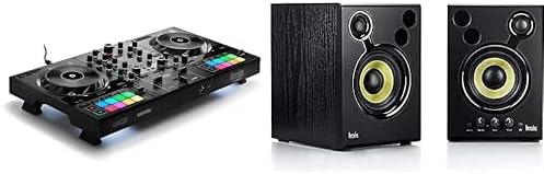 Hercules DJControl Inpulse 500 2-Deck USB DJ Controller for Serato DJ and DJUCED & Hercules DJMonitor 4-2 x 20 Watt RMS actieve DJ Monitor Speaker