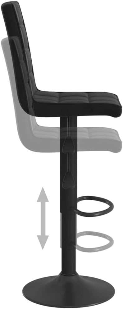 vidaXL Barkrukken 2 st fluweel zwart, barkrukje, bar kruk, barstoel, barkrukjes, bar krukken, barstoelen, bar stoel, bar stoelen, kruk, krukken