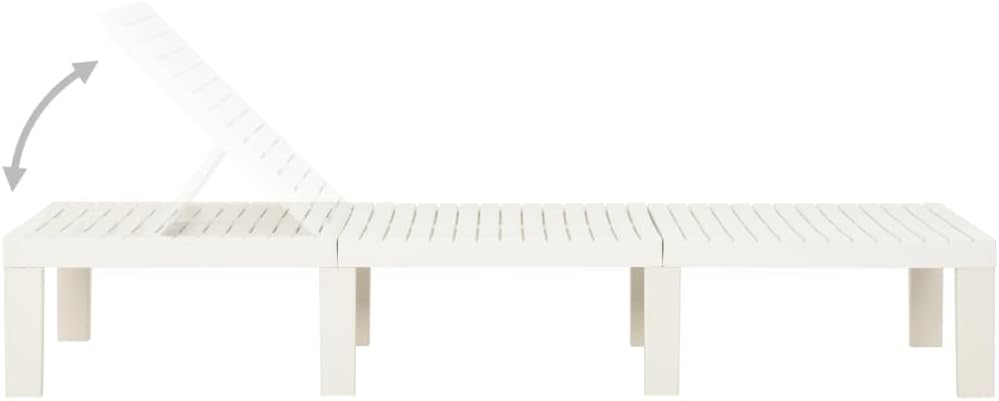Ligbed – Zonnebed – Ligstoel – Lounger – Tuinbed – Kunststof – Wit – Verstelbare Rugleuning – Lichtgewicht Design