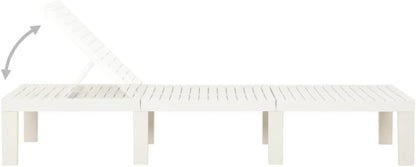 Ligbed – Zonnebed – Ligstoel – Lounger – Tuinbed – Kunststof – Wit – Verstelbare Rugleuning – Lichtgewicht Design