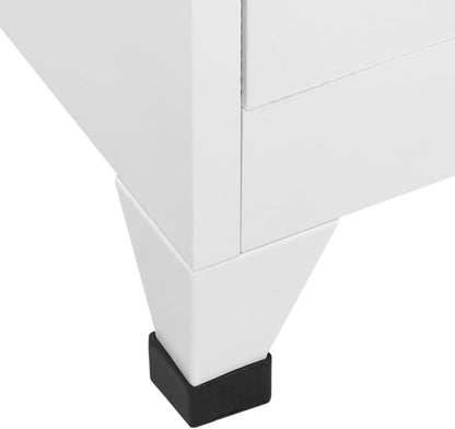 vidaXL Locker Cabinet with 9 Compartments Steel 90x45x180cm Grey Locker Safe Cabinet - QUORE