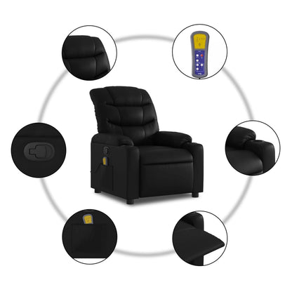 Relaxfauteuil – Relaxstoel – Ligstoel – Verstelbare Stoel – Massagefauteuil – Kunstleer Bekleding – Massagefunctie met 6 Punten