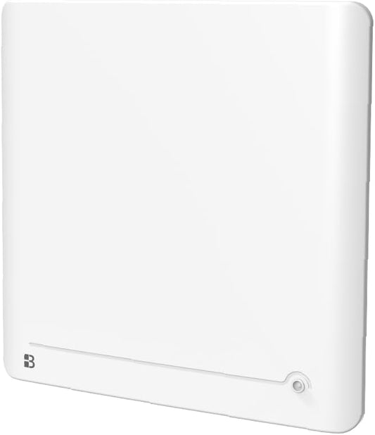 BESTHERM - 1500 W plug & play keramische droge inertie vaste elektrische radiator met Bestherm DIANE aanwezigheidsmelder horizontaal wit