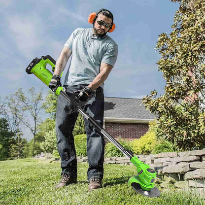 Elektrische Grasmaaier – Accu Grasmaaier – Draadloze Maaier – Tuinmaaier – Gazonmaaier – 2 Batterijen – Verstelbare Hoogte en Hoek
