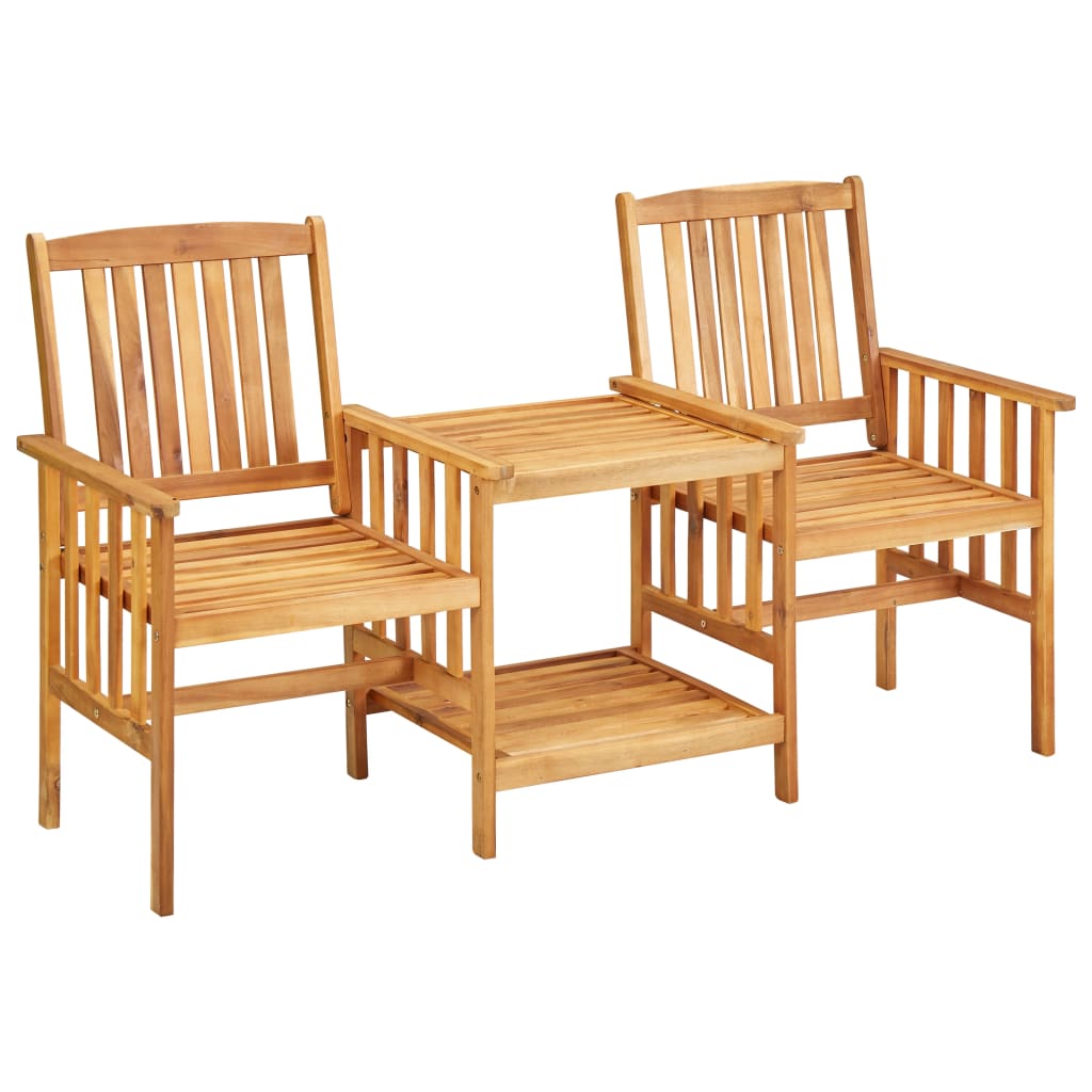 Tuinstoelen – Bistro Stoelen – Terrasstoelen – Houten Stoelen – Stoel Set – Massief Acaciahout – Compact Formaat 159x61x92 cm