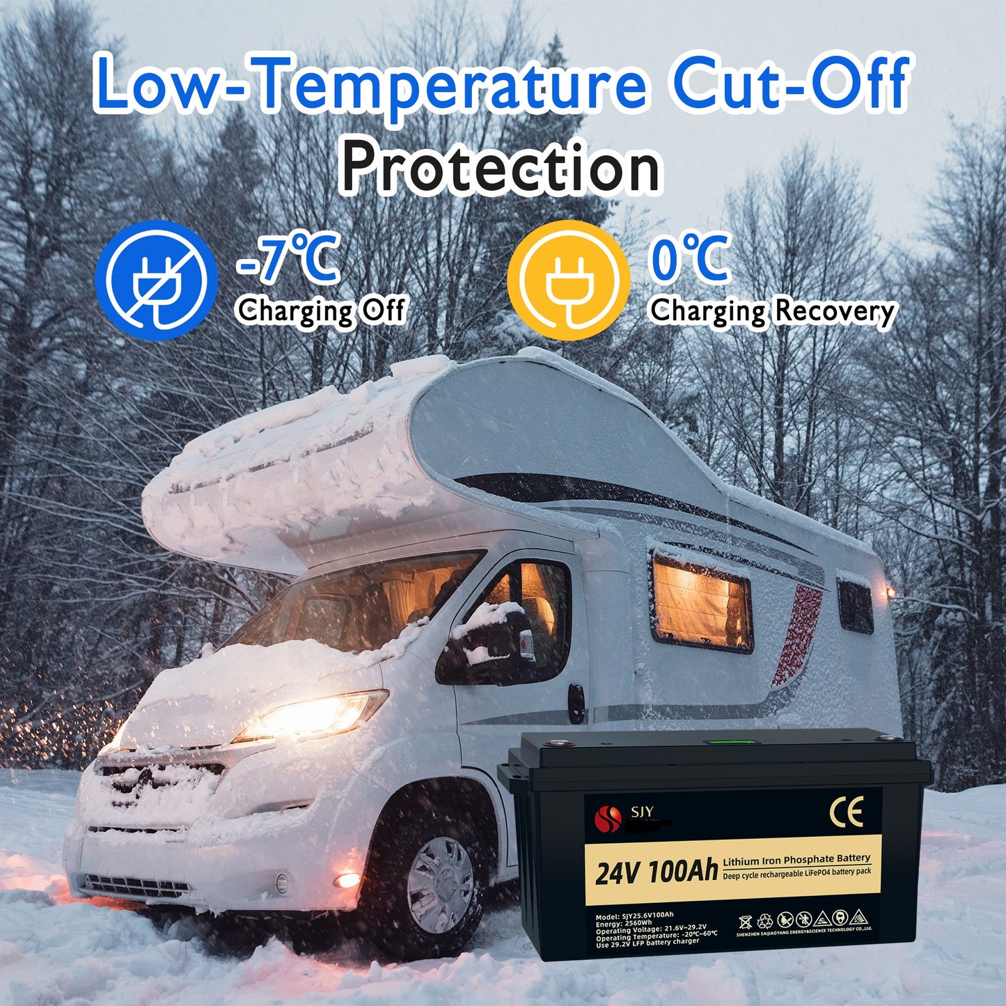 24V 100Ah LiFePO4 Accu – Lithium Batterij – Energieopslag – Off-Grid Accu – Campingaccu – 4000+ Cycli – Ingebouwd 100A BMS Met LCD-scherm