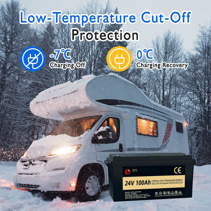 24V 100Ah LiFePO4 Accu – Lithium Batterij – Energieopslag – Off-Grid Accu – Campingaccu – 4000+ Cycli – Ingebouwd 100A BMS Met LCD-scherm