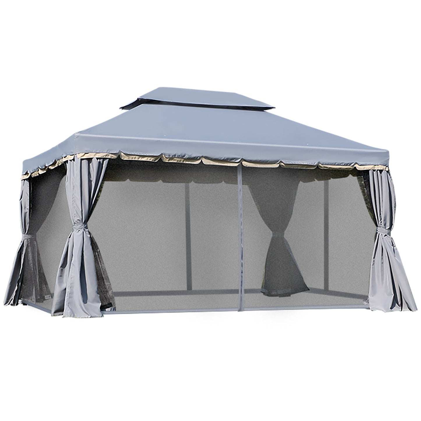 Tuinpaviljoen – Tuinhuis – Prieel – Pergola – Overkapping – Lichtgewicht Aluminium Frame – 4x3 Meter Met Muskietennetten