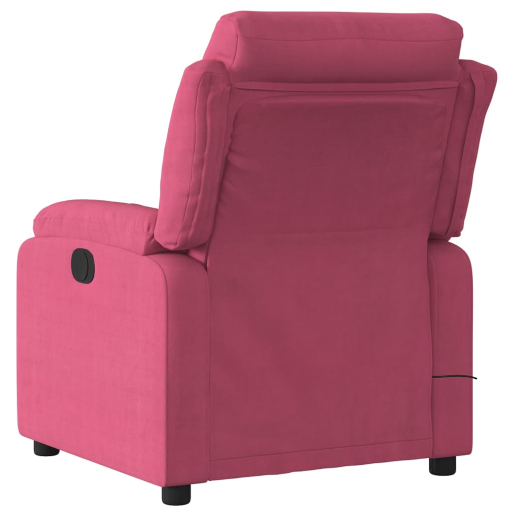Relaxstoel – Fauteuil – Lounge Stoel – Zitstoel – Manueel Verstelbaar – Wine Red – Fluweelachtige Bekleding – Maximaal 135 Graden Kantelbaar