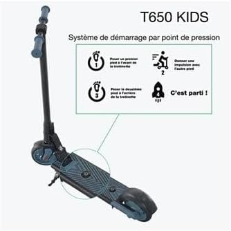 Wispeed T650, Elektrische step voor kinderen (6,5 inch, 8 km/u, ideaal voor 8/14 jaar, IPx4, voetrem achteraan, bel) blauw
