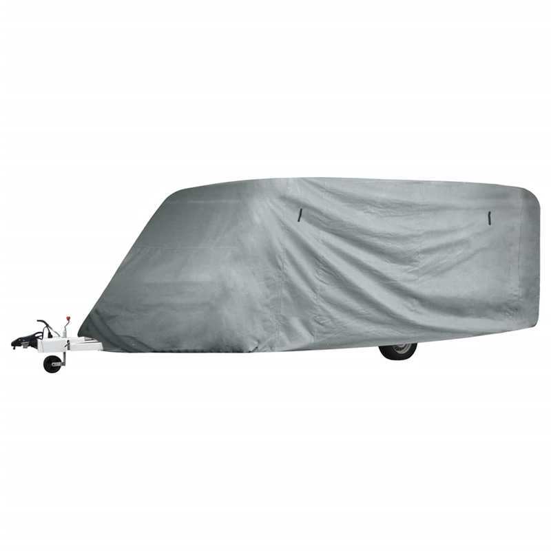 Caravanhoes – Caravanhoes Cover – Camperhoes – Beschermhoes – Trailerhoes – Grijs – 4,27-5,18 m – Waterbestendig Polypropyleen – Verstelbare Bevestigingsbanden