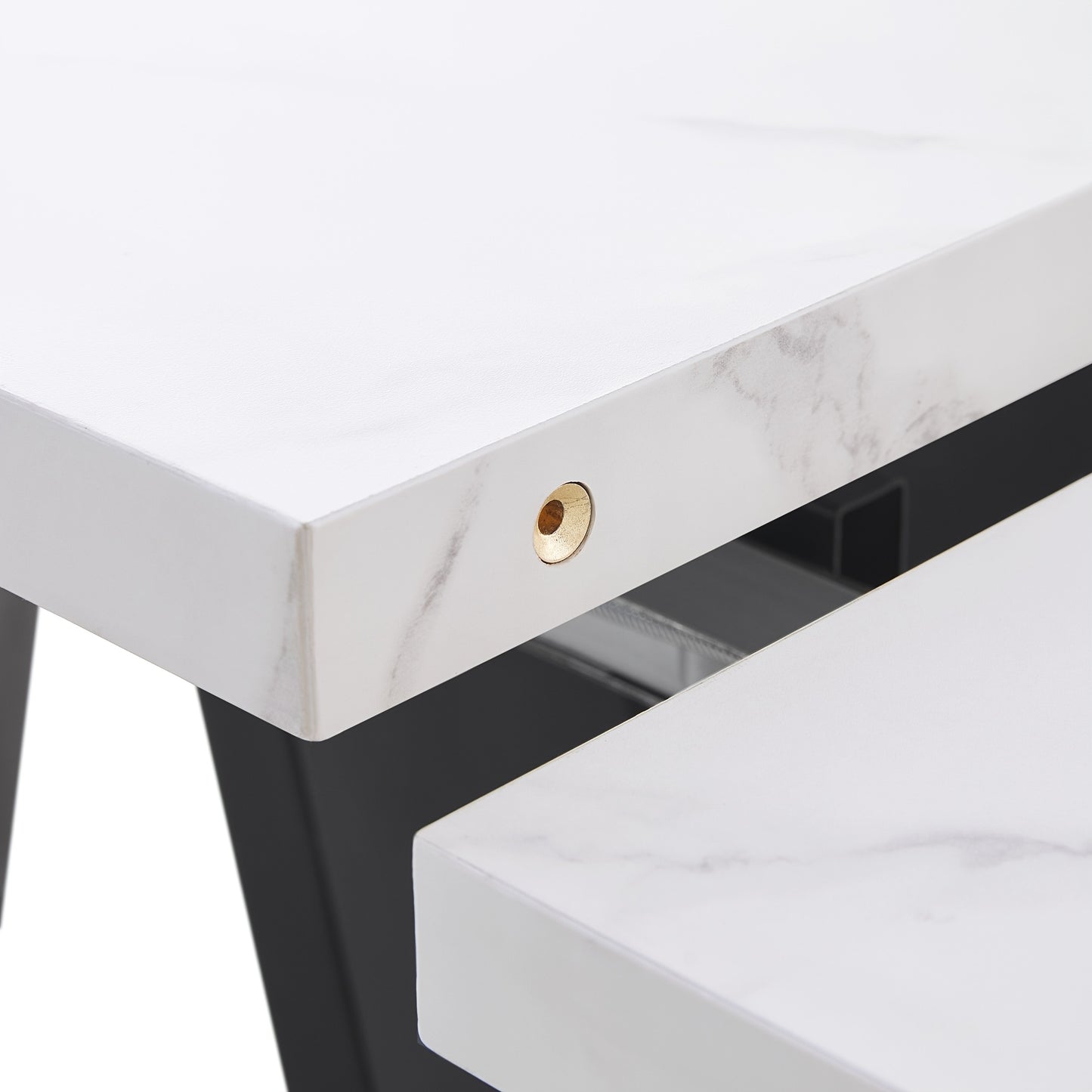 Uitklapbare Tafel – Klaptafel – Vouwtafel – Eettafel – Uitschuifbare Tafel – Ruimtebesparend Design – Wit Tafelblad Met Zwarte Metalen Poten